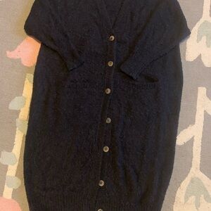 Long Boucle Wool Cardigan